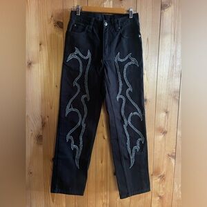 hijulez Black jeans Flame pants sz Small